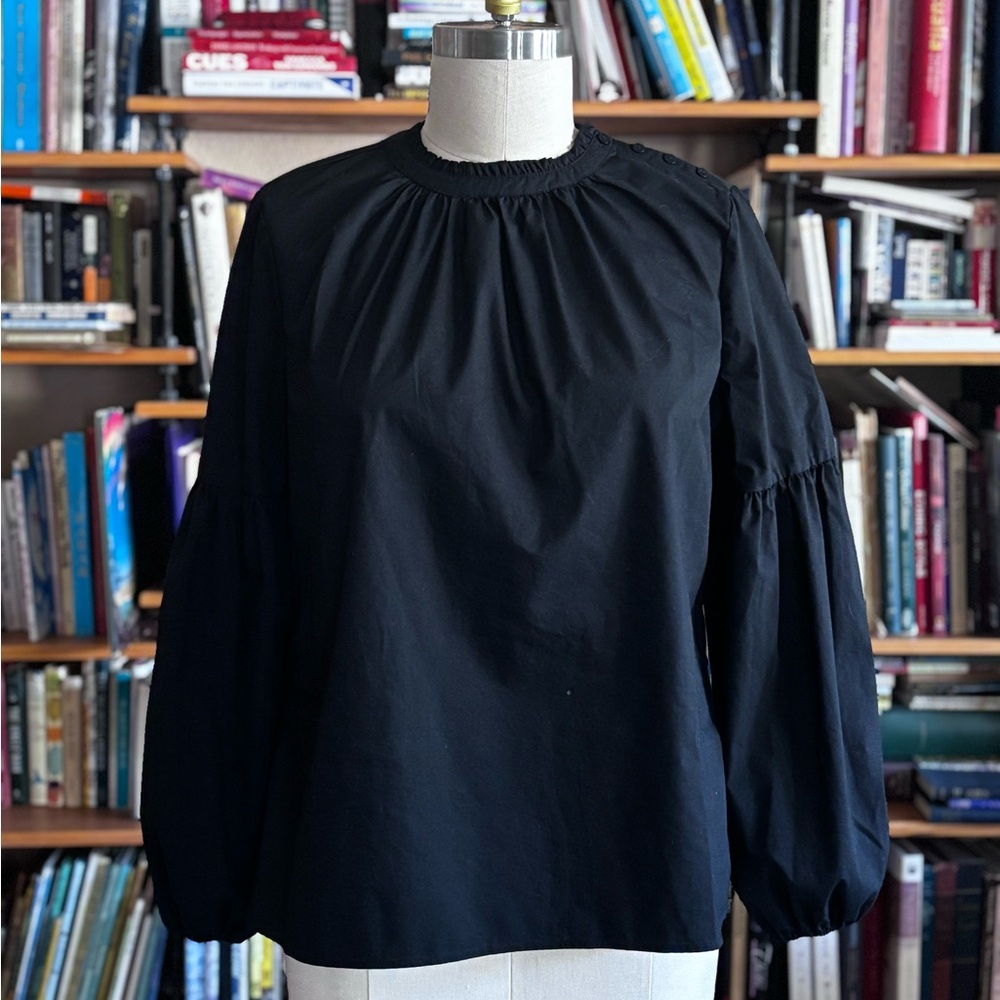 Worthington Black Blouse with Balloon Sleeves